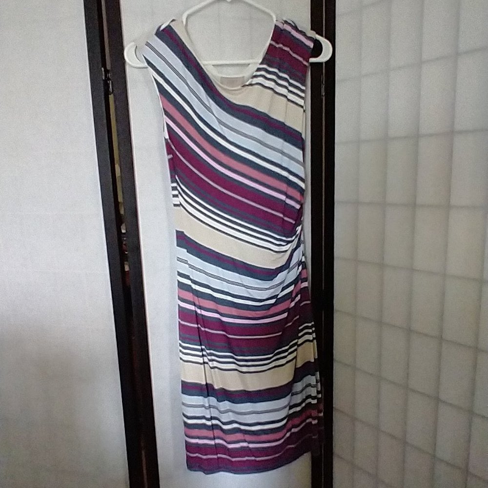 Loft Outlet Striped Dress With Side Ruche
